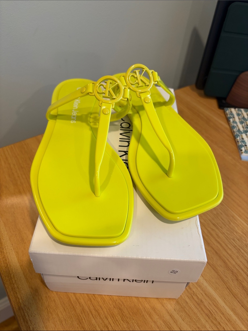 Calvin Klein Neon Yellow Sandals
